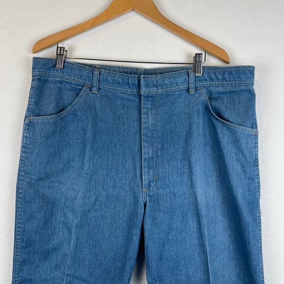 Vtg Wrangler Jeans VF Jeanswear Mens 40x32  Denim Pants‎ Jeans Light Wash 70s - Picture 2 of 9